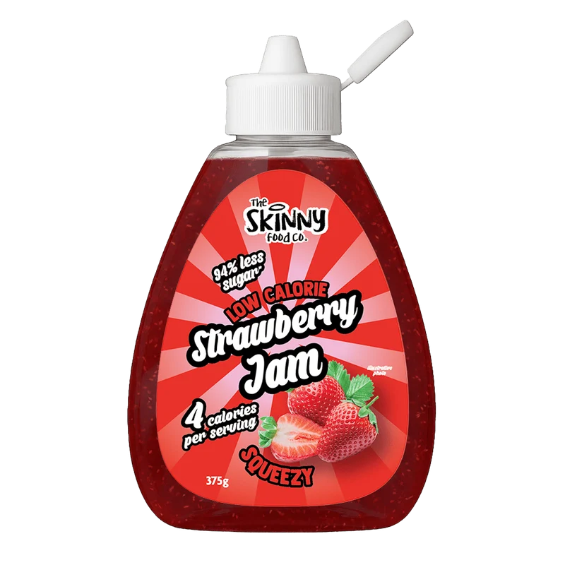 Skinny Squeezy Jordbærmarmelade med lavt sukkerindhold - 375 g