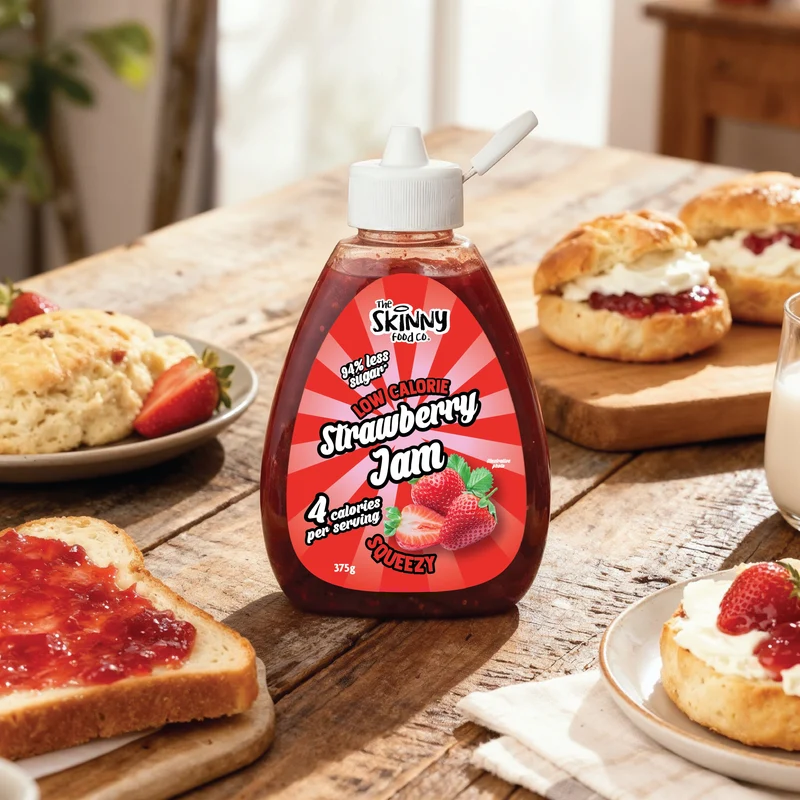 Skinny Squeezy Jordbærmarmelade med lavt sukkerindhold - 375 g