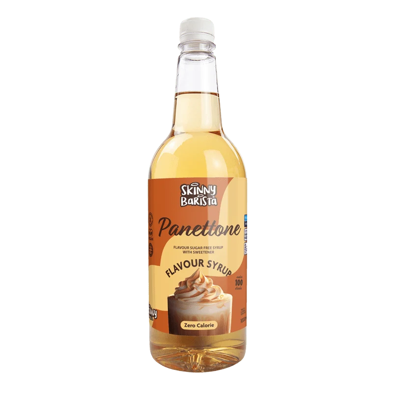 Skinny Barista Panettone Smagssirup - Sukkerfri Skinny Kaffesirup - 1 Liter
