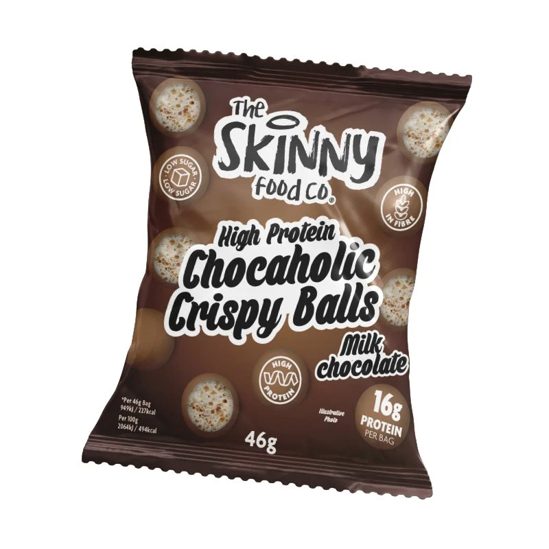 Højprotein Chocaholic mælkechokolade sprøde kugler 46g