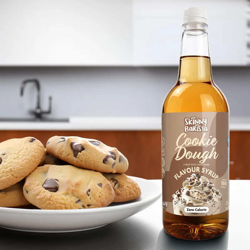 Skinny Barista Cookie Dough Smagssirup - Nul Kalorier Sukkerfri Skinny Kaffe - 1 Liter