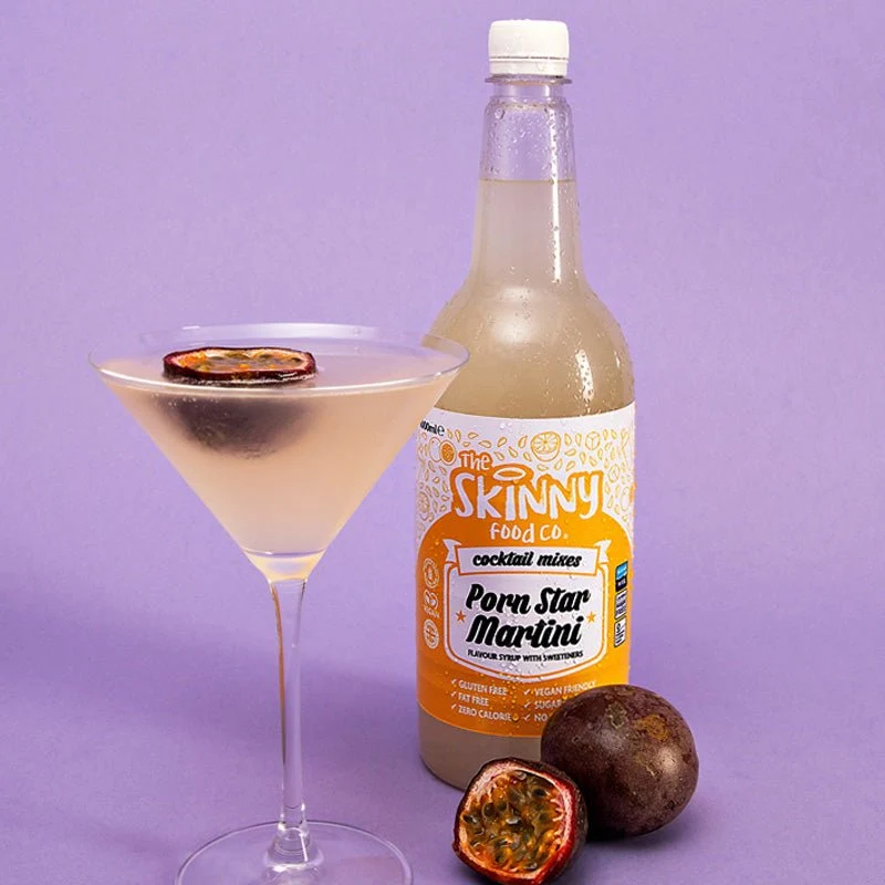 (Udsalg, Bedst før, sep. 2025) Porn Star Martini sukkerfri tynd cocktailmixer - 1 liter
