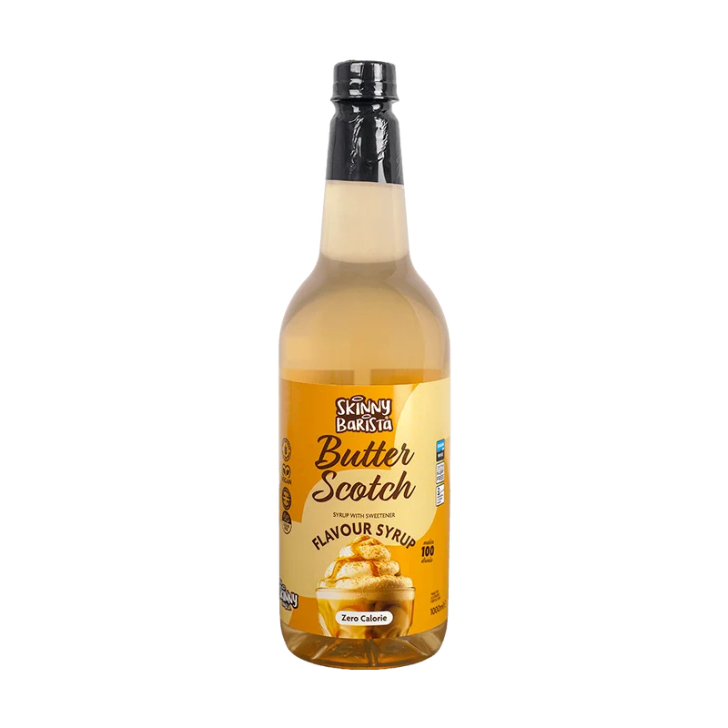 Skinny Barista Butterscotch-smagssirup - Kaloriefri, sukkerfri Skinny Coffee - 1 liter