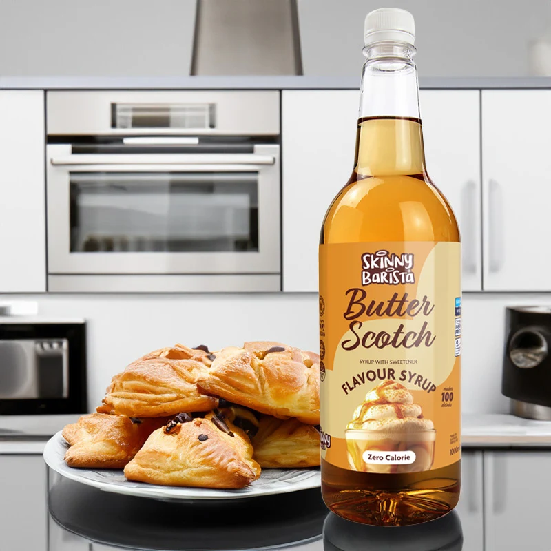 Skinny Barista Butterscotch-smagssirup - Kaloriefri, sukkerfri Skinny Coffee - 1 liter