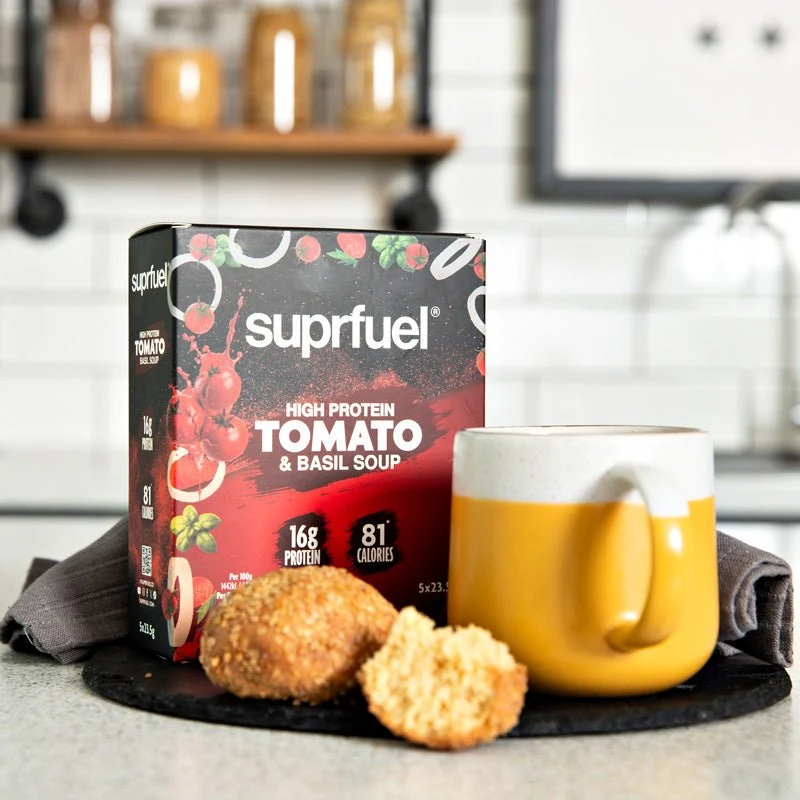Suppruel højprotein tomat- og basilikumsuppe (5 måltider) 120 g