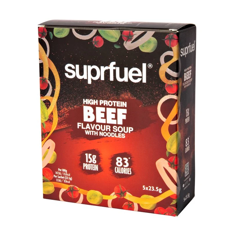 Suppruel højprotein oksesmagssuppe med nudler (5 måltider) 120g