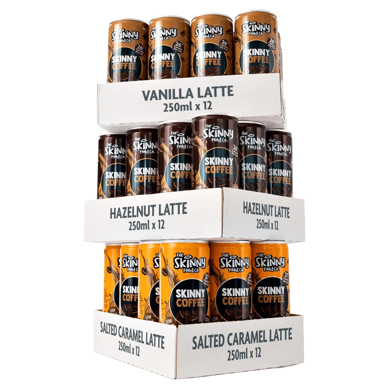 3 Flavors Skinny Coffee Case Bundle 250ml x 36 dåser