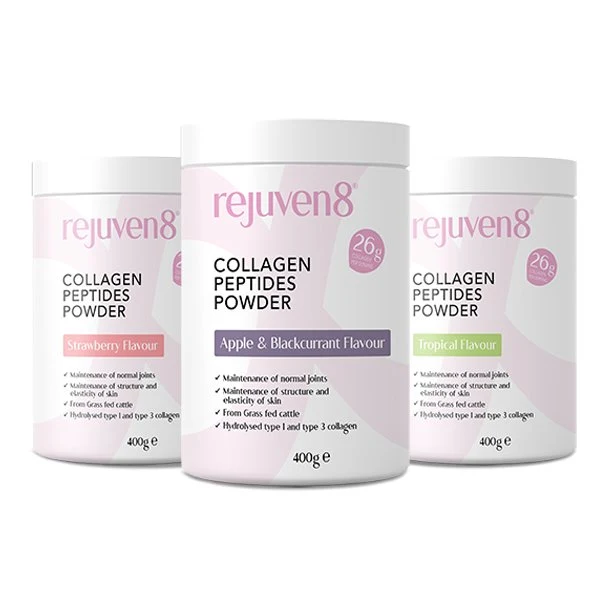 (Udsalg, Bedst før, juni 2026) Rejuven8 Premium Kollagenpeptider Smagsat 400g