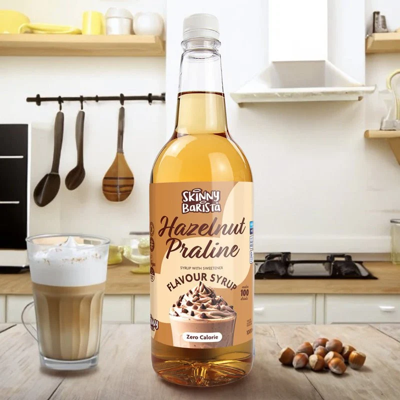 Skinny Barista Hasselnøddesmagssirup - Kaloriefri Skinny Kaffe - 1 Liter