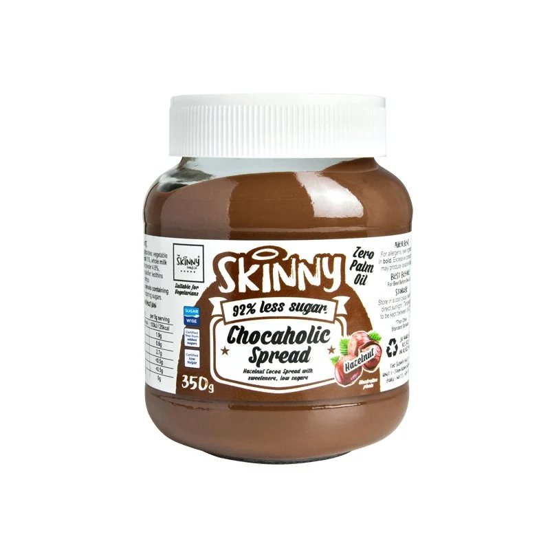 Chokolade Hasselnød Low Sugar Chocaholic Skinny Spread - 350g