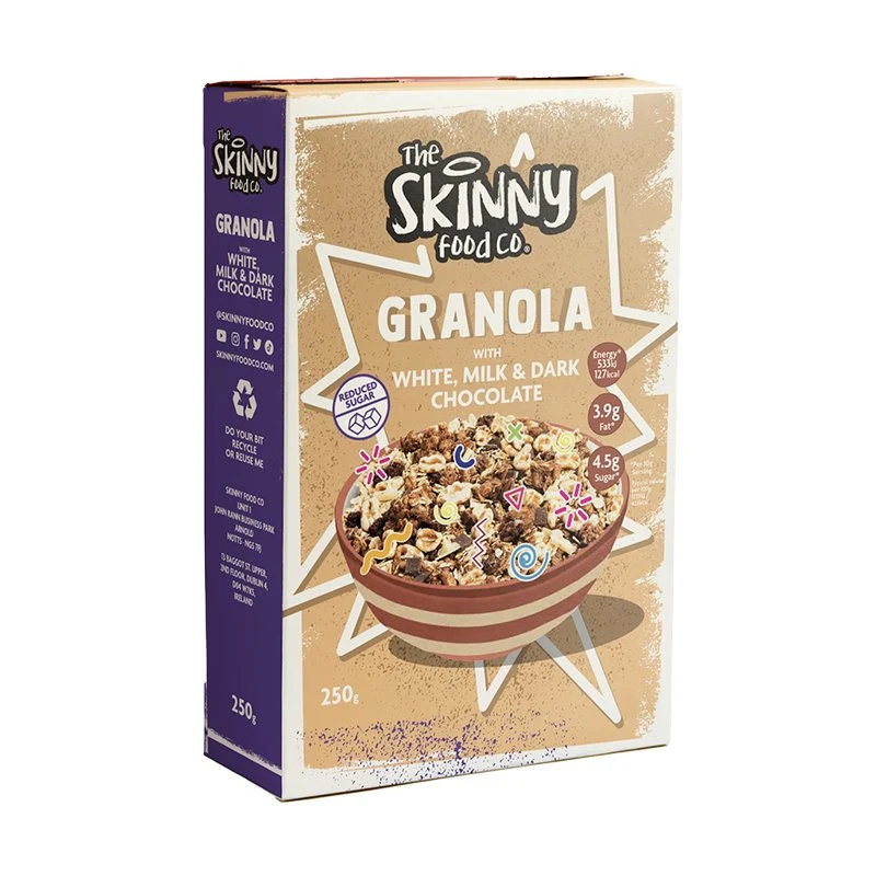 Skinny Granola - Hvid mælk & mørk chokolade granola 250g