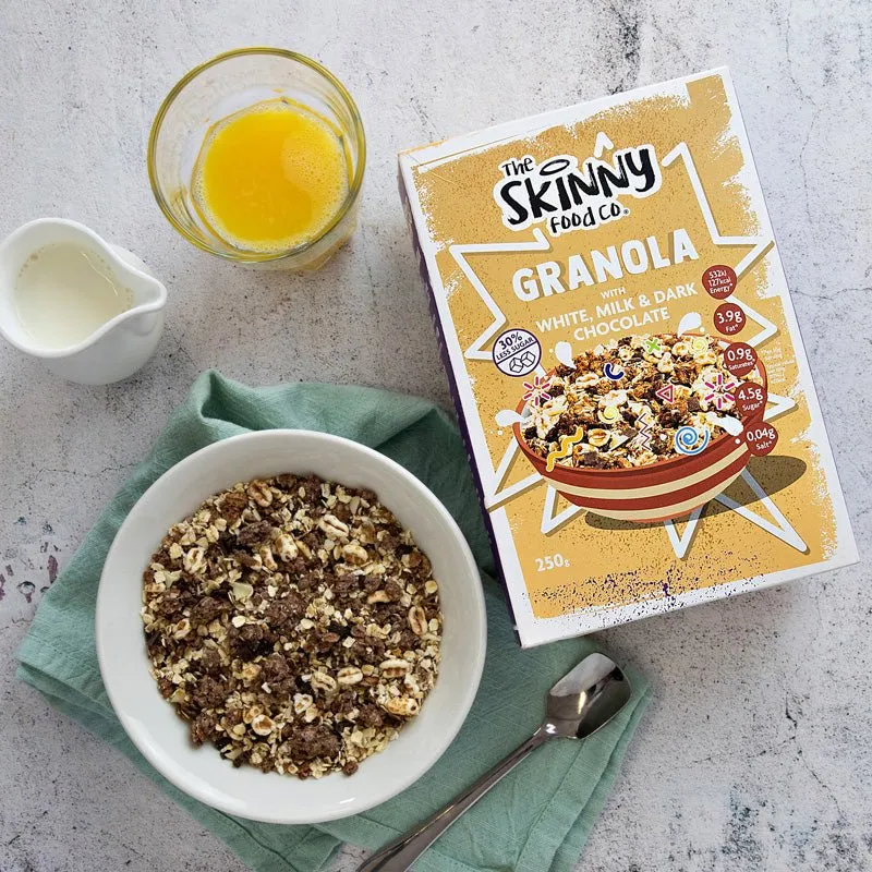 Skinny Granola - Hvid mælk & mørk chokolade granola 250g