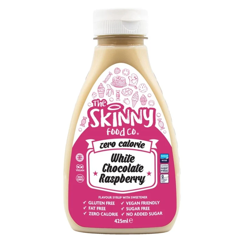 Hvid Chokolade Hindbær Sirup - Sukkerfri Skinny Sirup - 425ml