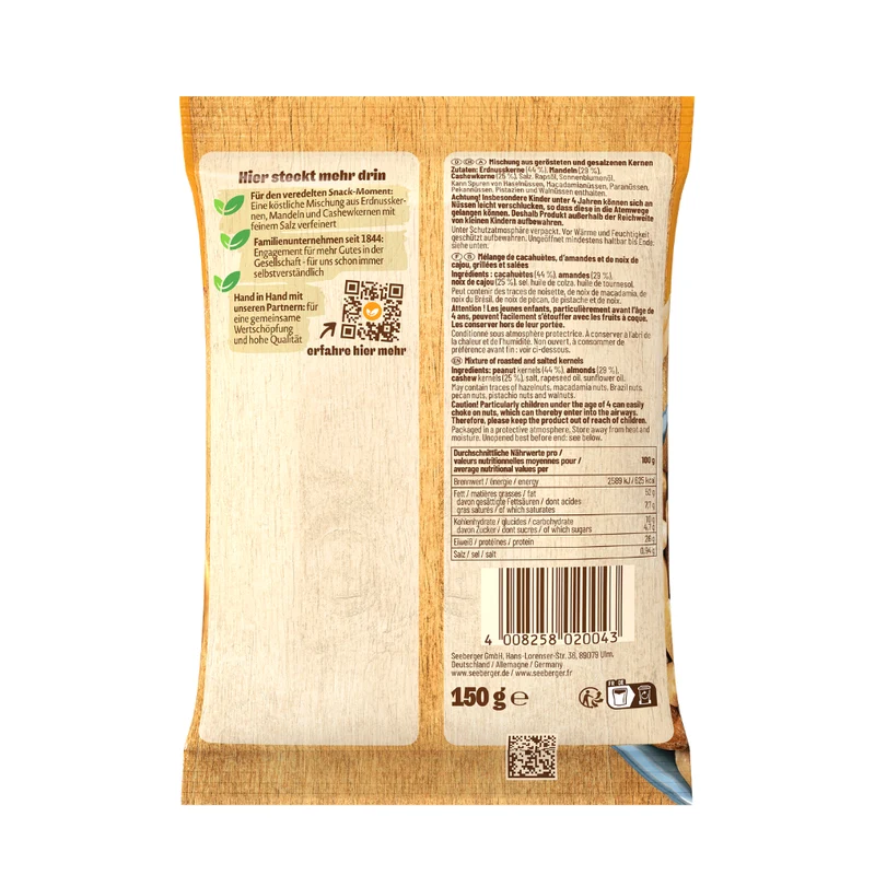 Seeberger Nuss-Trio Multipack - 6 x 150 g, geröstet & gesalzen