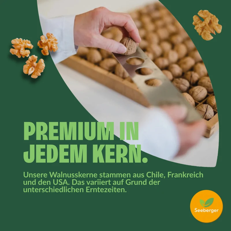Seeberger Walnusskerne Multipack – 5 × 150 g, naturbelassen, reich an Omega-3-Fettsäuren