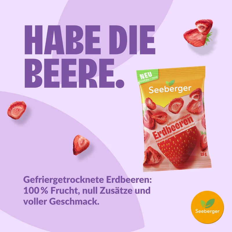 Seeberger gefriergetrocknete Erdbeeren Multipack – 10 × 15 g, 100 % Frucht, null Zusätze und voller Geschmack