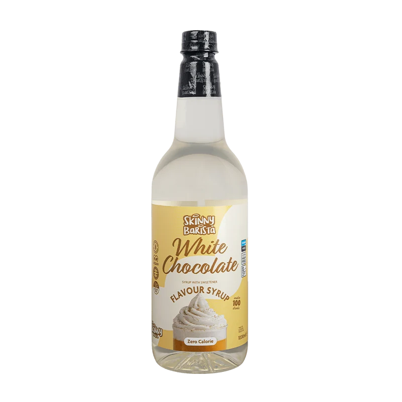 Skinny Barista Hvid Chokoladesmagssirup - Nul Kalorier Sukkerfri Skinny Kaffe - 1 Liter