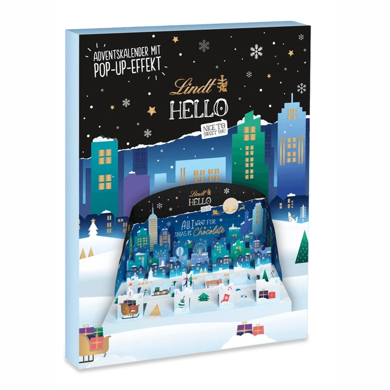 Lindt HELLO Adventskalender Pop Up 243 g