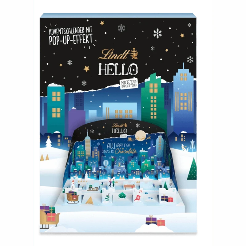 Lindt HELLO Adventskalender Pop Up 243 g