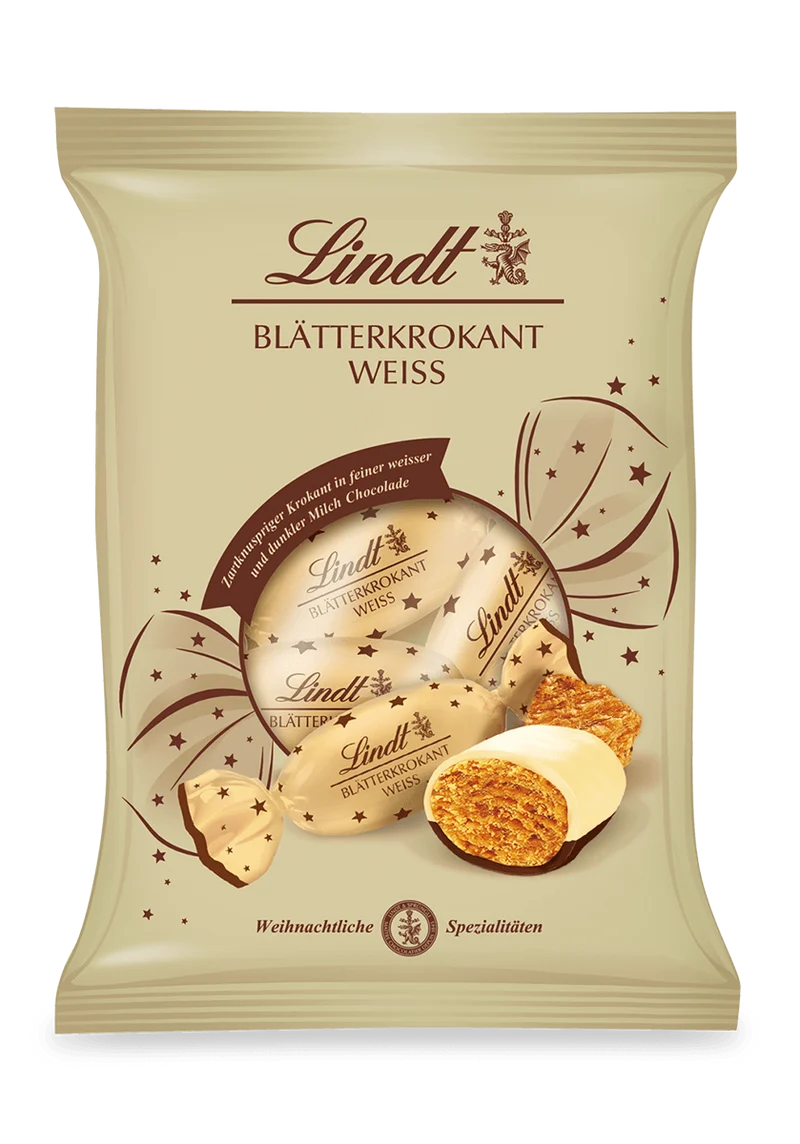 Lindt Blätterkrokant Zapfen Doppeldreh Weiß 90 g
