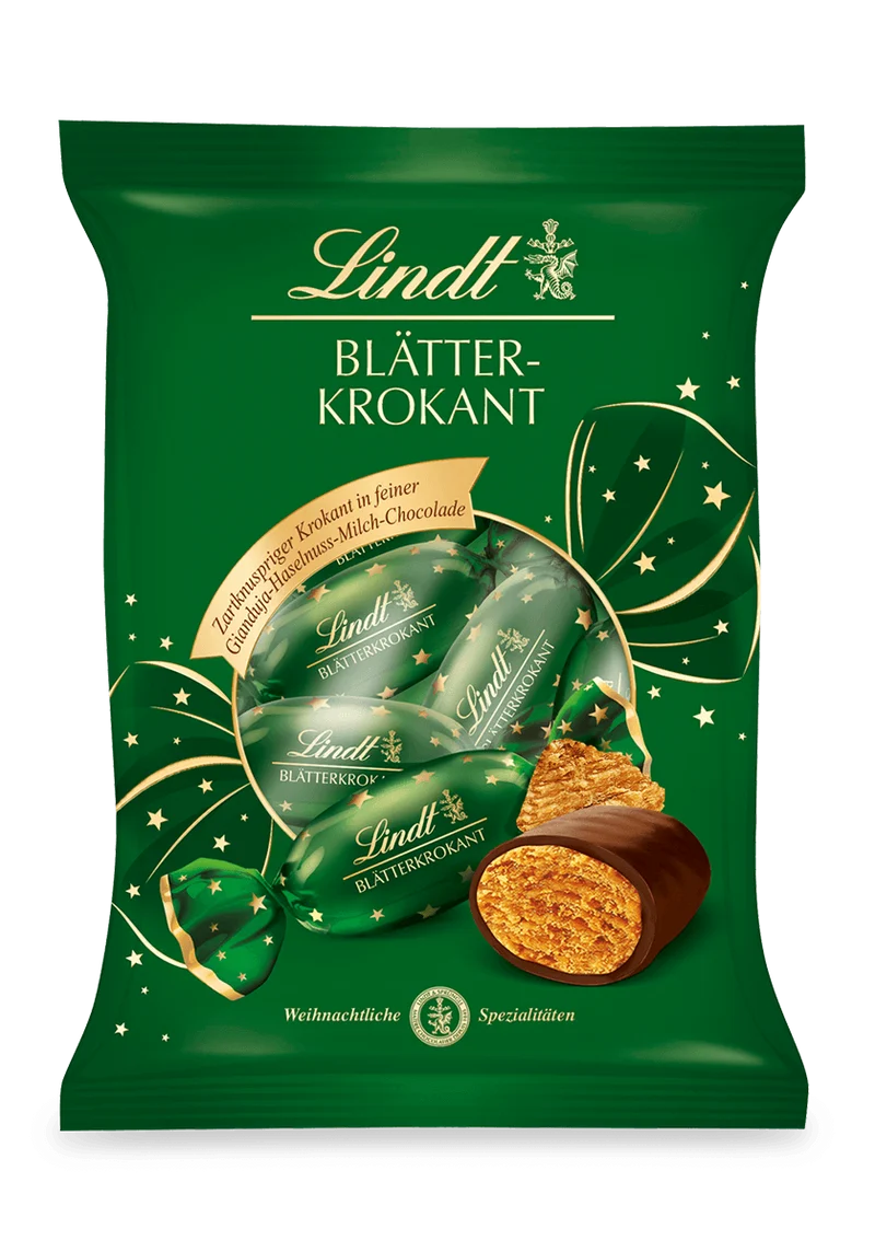 Lindt Blätterkrokant Zapfen Doppeldreh 90 g