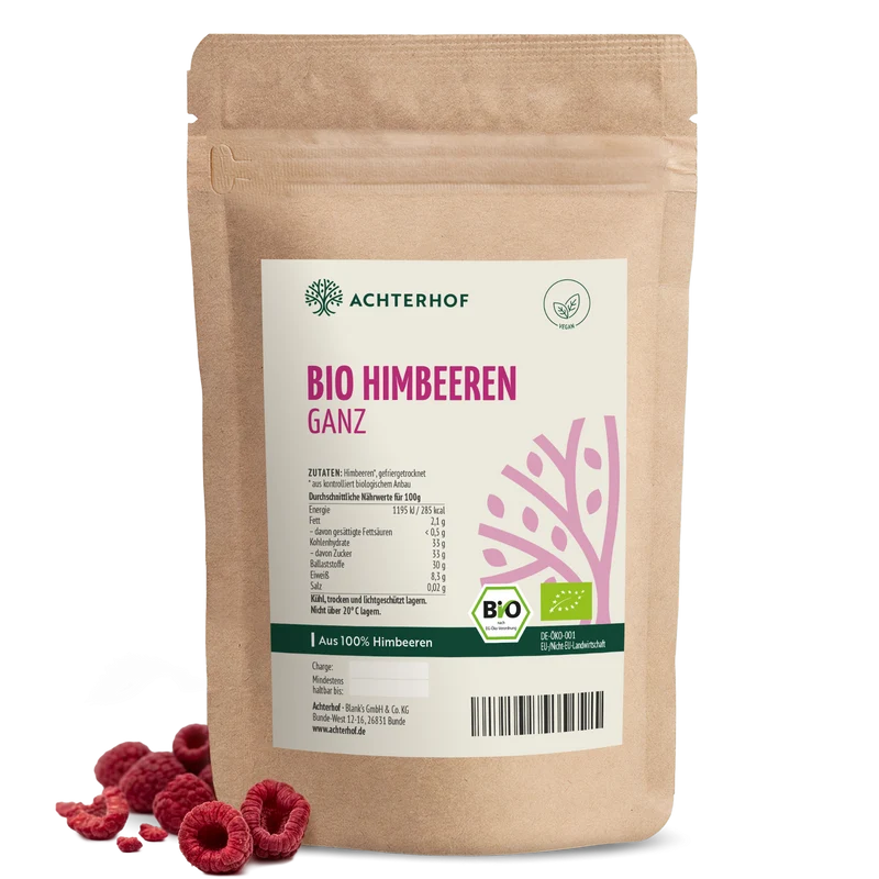 Bio Himbeeren gefriergetrocknet (100g)