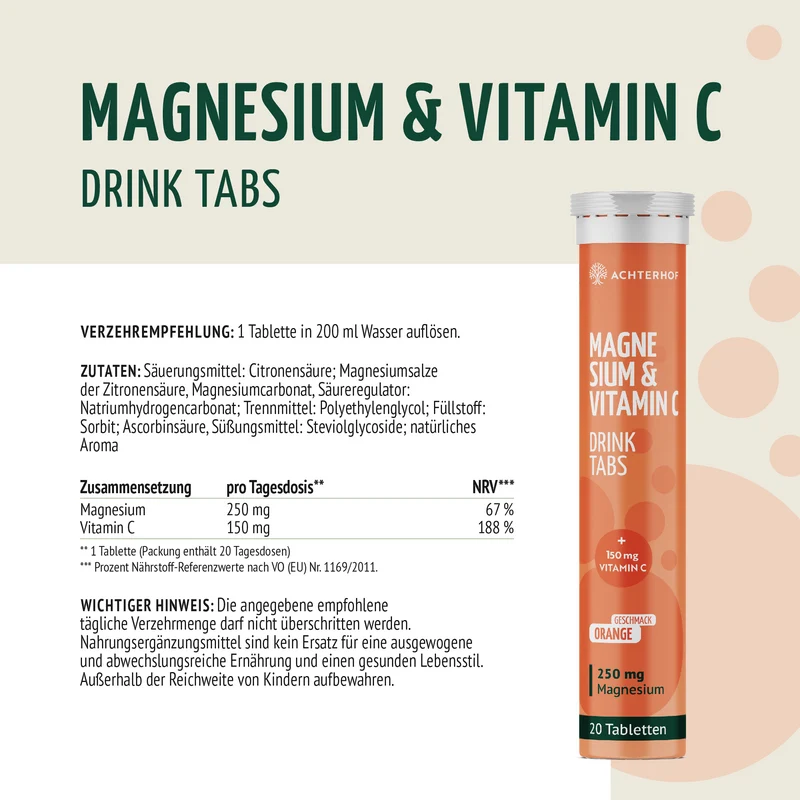 Magnesium & Vitamin C Drink Tabs (20 Brausetabletten)