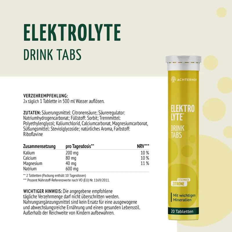 Elektrolyte Drink Tabs (20 Brausetabletten)