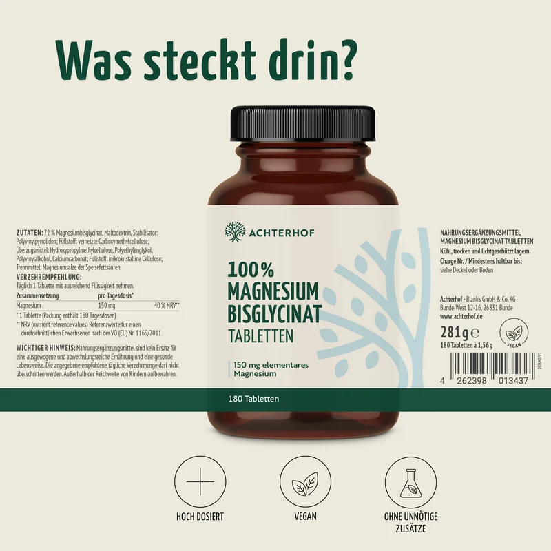 Magnesium Bisglycinat Tabletten (180 Tabletten)