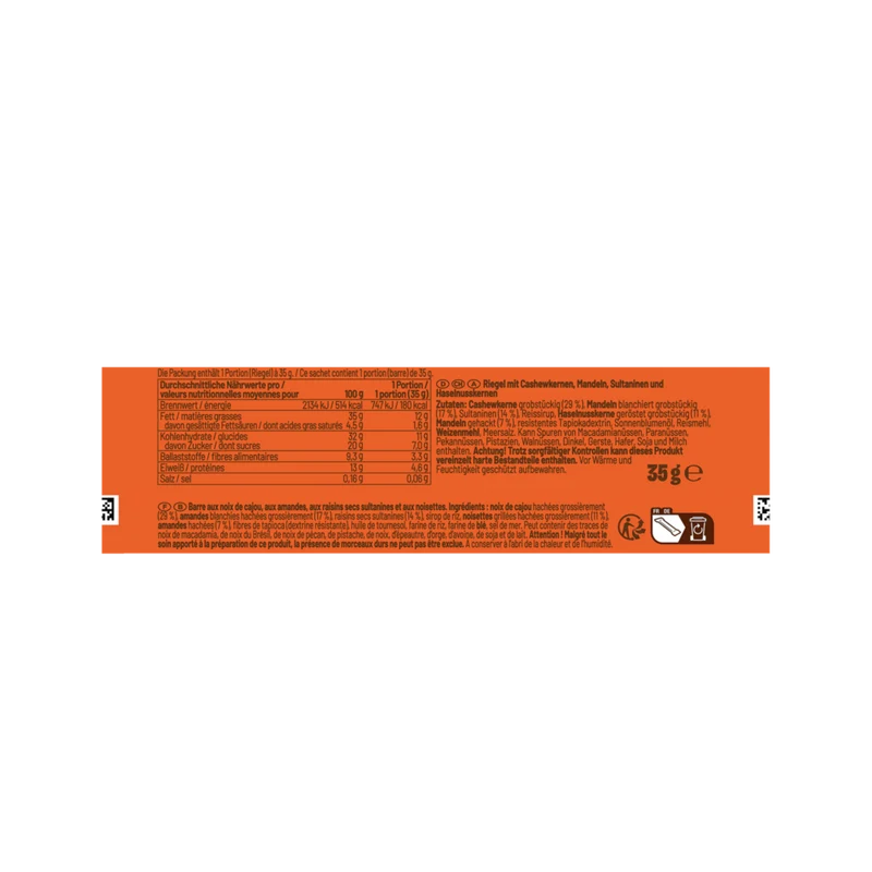 Seeberger Nussriegel Studentenfutter Multipack – 15 × 35 g, gesunder Energie Snack, ballaststoffreich