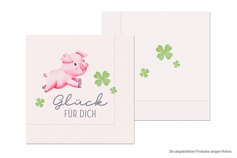 Servietten Glück für dich -perfekt zur Prüfung, zum neuen Job oder anderen Gelegenheiten