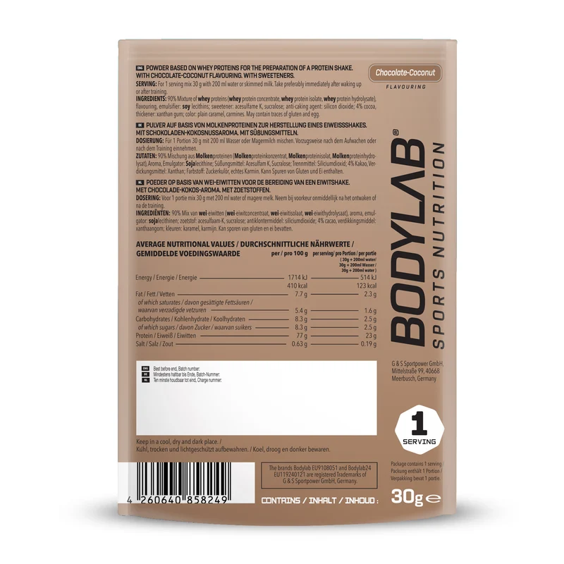 Whey Protein Probierboxen (8 Proben je 30g)