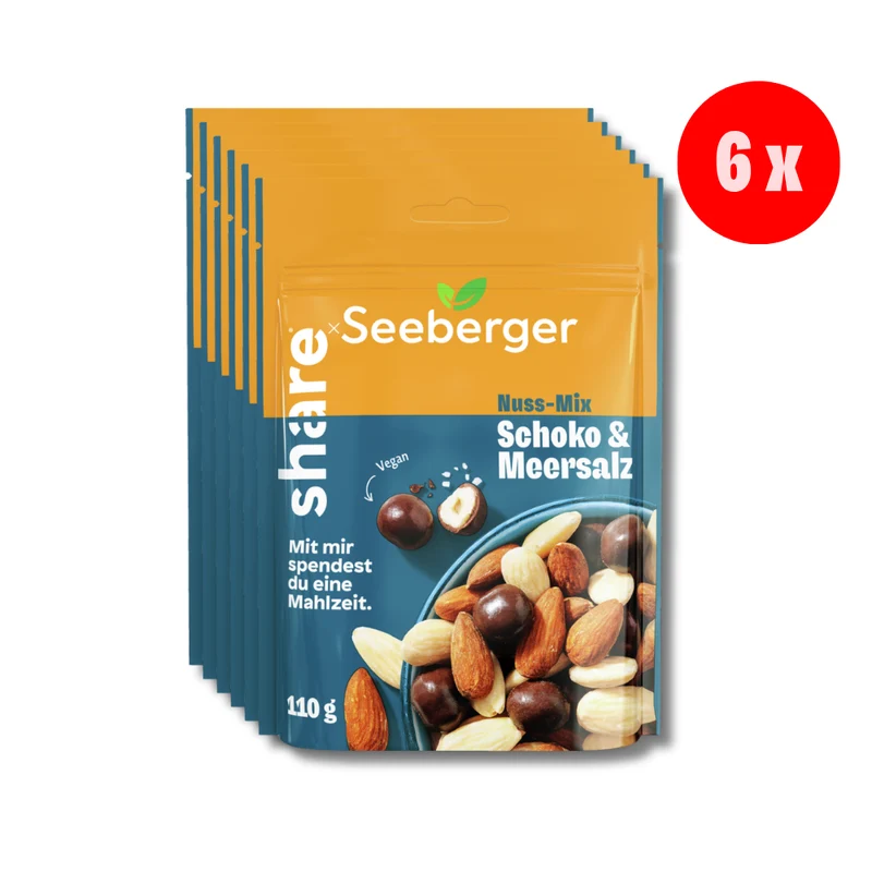 Seeberger Nuss-Mix Schoko & Meersalz - 6 x 110 g