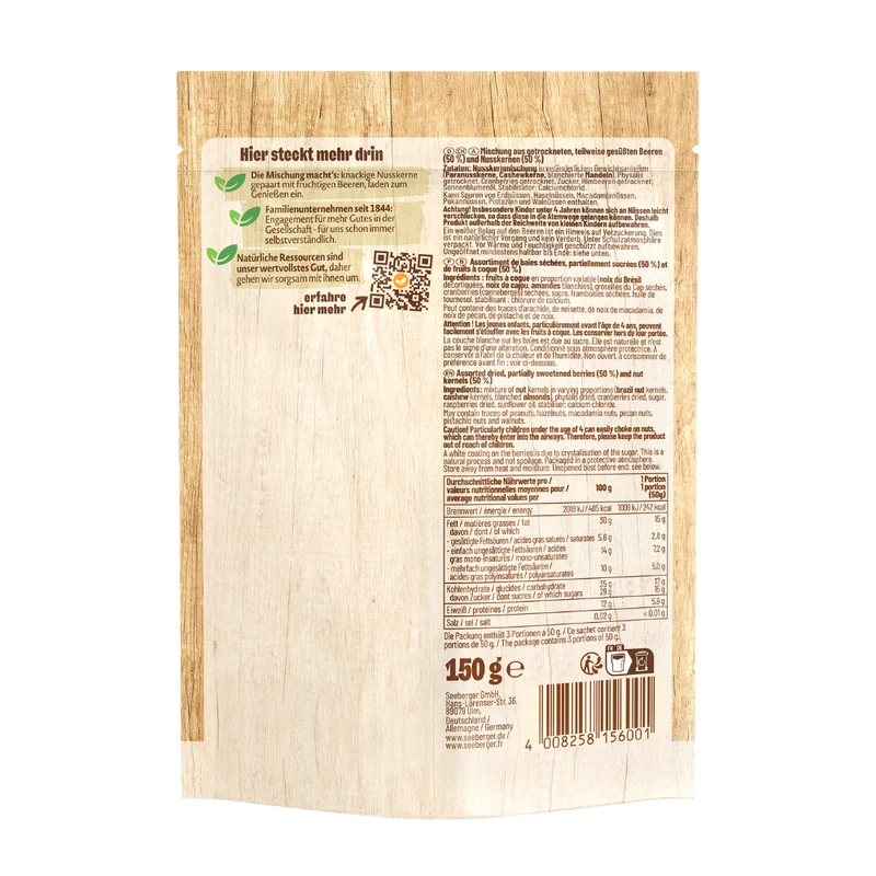 Seeberger Beeren-Nuss-Mix Multipack - 6 x 150 g