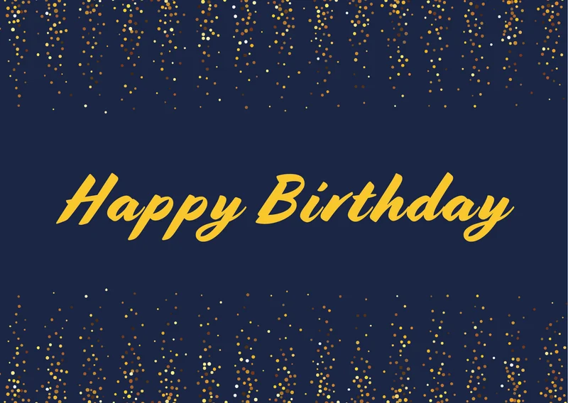 Grußkarte Happy Birthday (blau_gold)