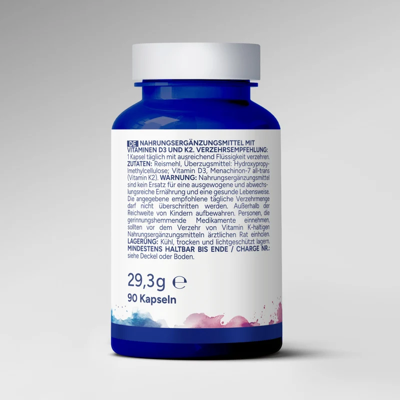 Vitamin D3 + K2 (90 Kapseln)