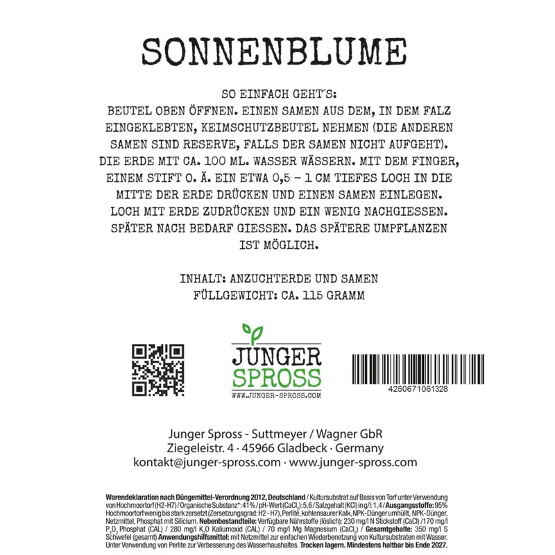 Botschaftsbeutel "Gute Besserung" mit Sonnenblume zum Selberzüchten