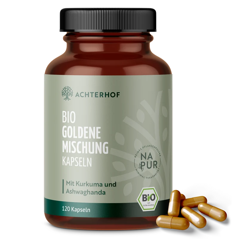 Goldene Mischung Kapseln Bio – ohne Piperin (120 Kapseln)