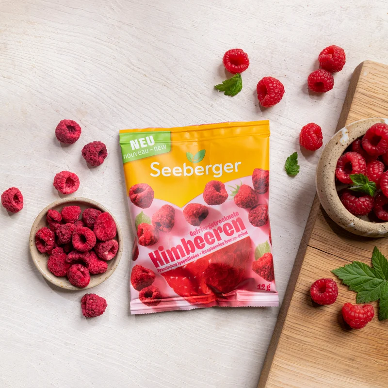 Gefriergetrocknete Himbeeren