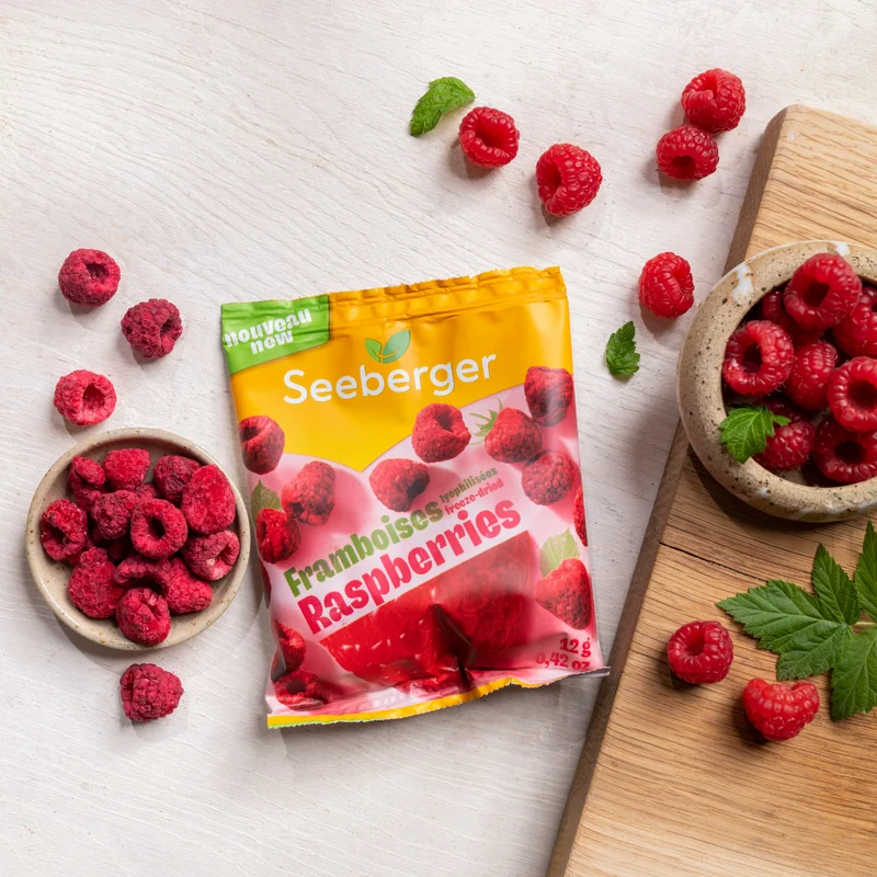 Gefriergetrocknete Himbeeren