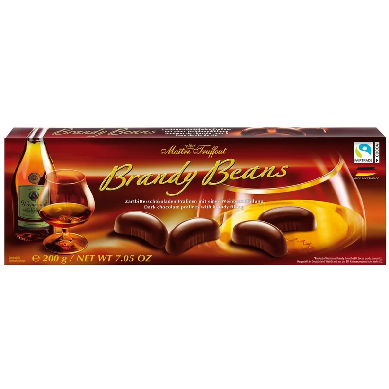 Maître Truffout Brandy Beans Pralinen - Weinbrandbohnen 6% vol. 200g