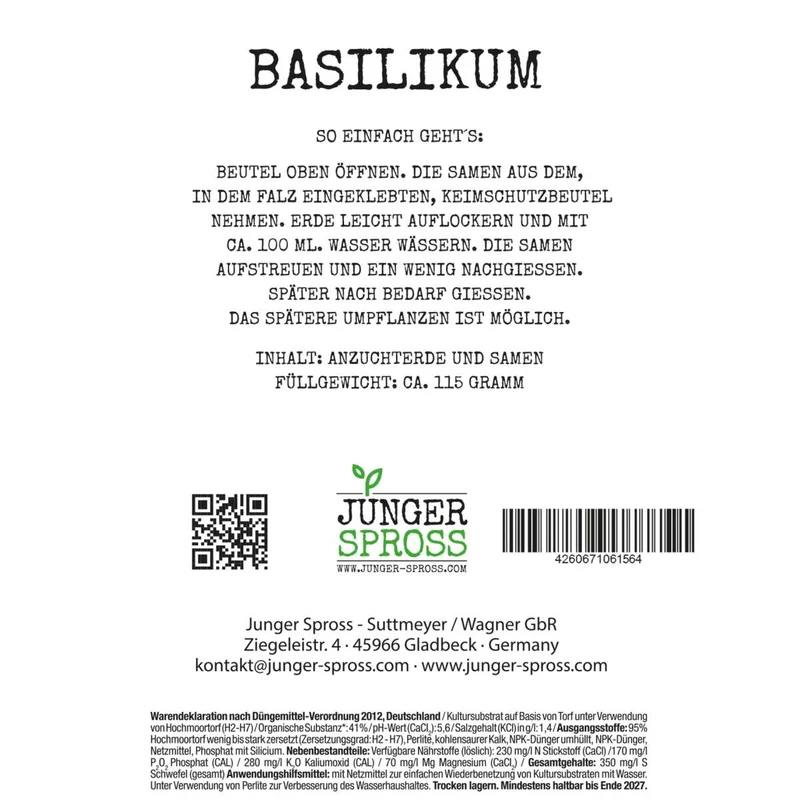Botschaftsbeutel Home sweet home Geschenk für Umzug & neues zu Hause mit frischem Basilikum