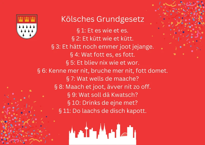 Grußkarte „Kölsches Grundgesetz"