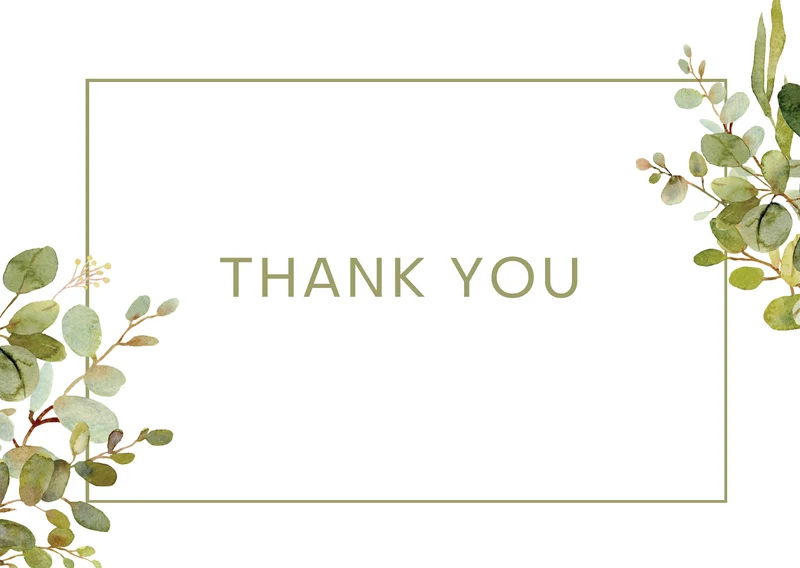 Grußkarte „Thank you" mit Blumen