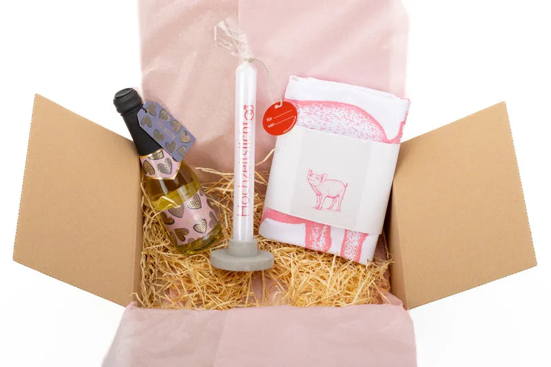 Geschenkbox "Alles Liebe zur Hochzeit" – Prosecco & liebevolle Glückwünsche