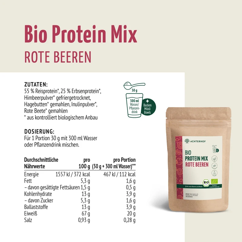 Bio Protein Mix rote Beeren (250g)