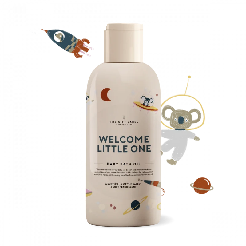 Geschenkbox Welcome Baby Boy – zur Geburt mit Kuscheltier, Badeöl & süßen Grüßen