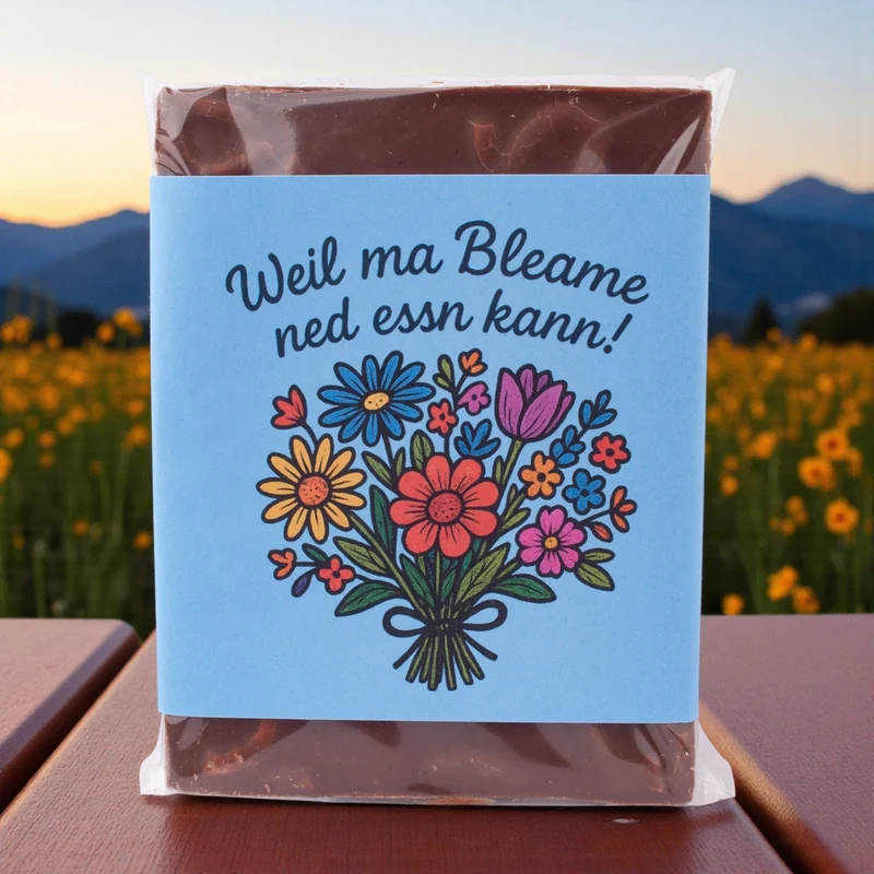Schokolade "Weil ma Bleame ned essn kann!"