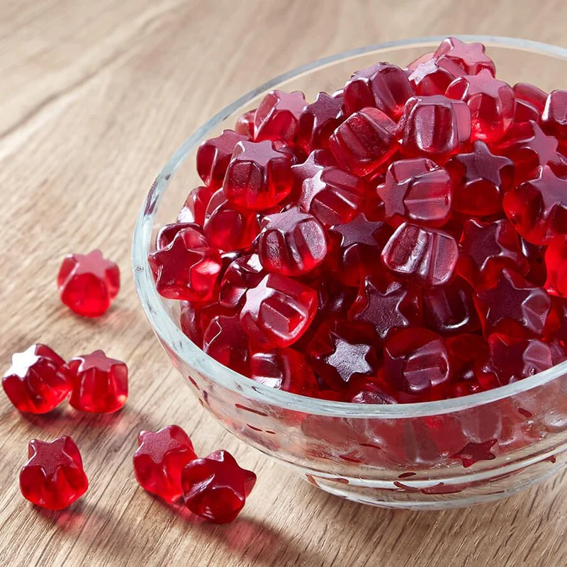 Fruchtgummi "Glühweinsterne"