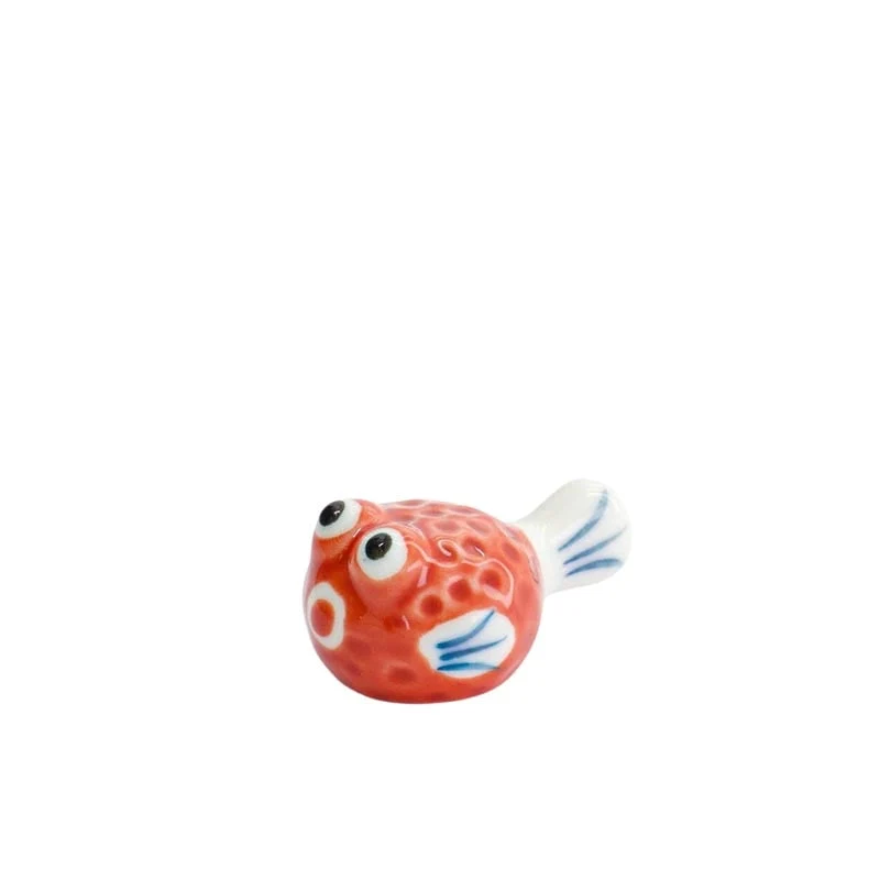 Stäbchenablage für Essstäbchen Kugelfisch Rot